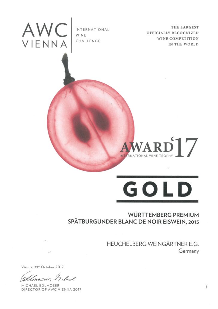 Auszeichnungen Bei Der Awc Vienna International Wine Challenge Award 2017 Heuchelberg Weingartner